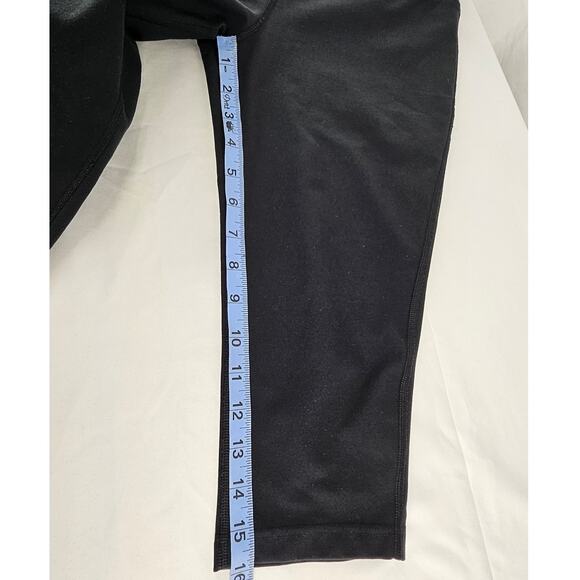 NIKE WOMEN'S BLACK DRI-FIT CROPPED LEGGINGS COMPRESSION PANTS SWOOSH SIZE LARGE - Picture 5 of 9